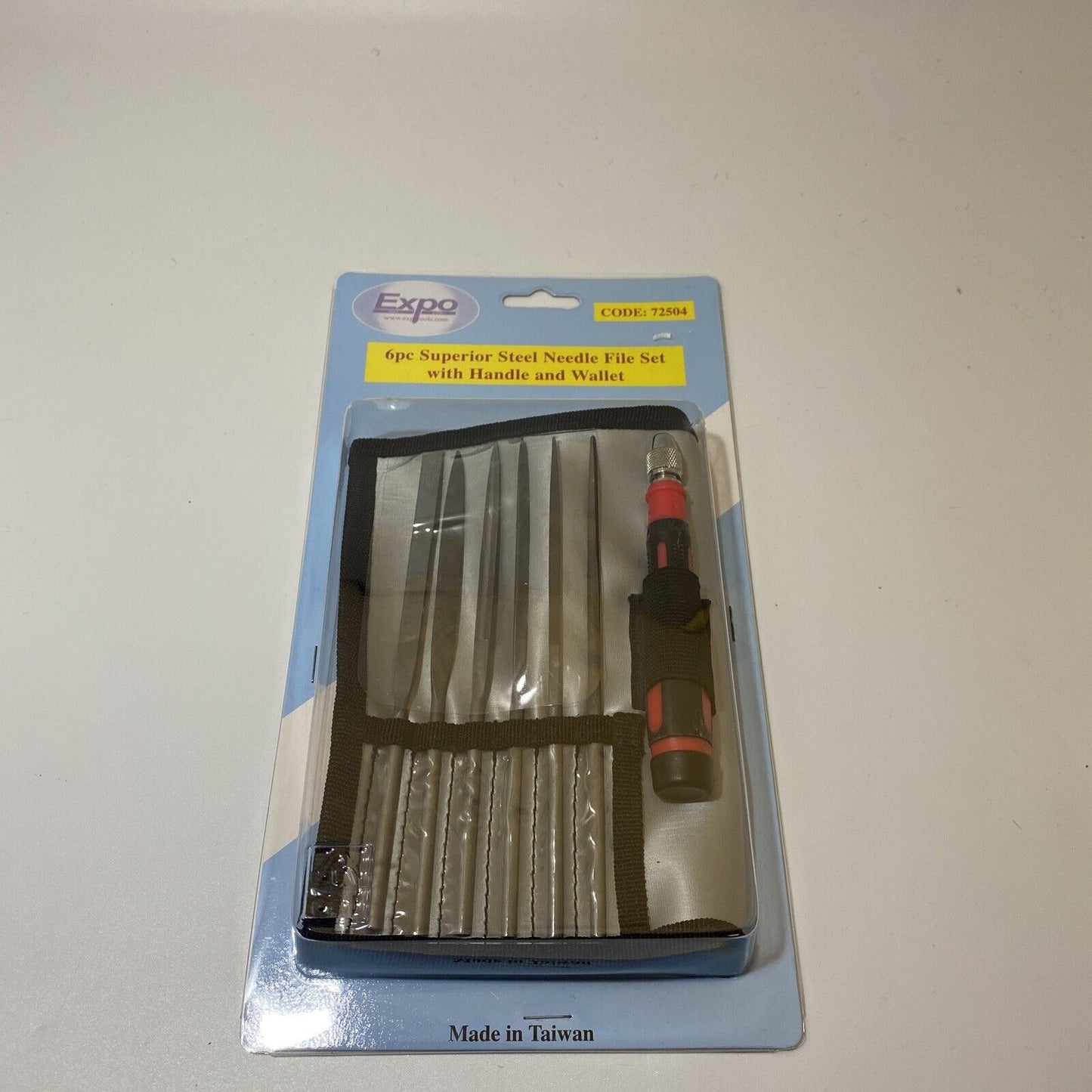 EXPO 6pc Superior Steel Needle File Set with Handle and Wallet 72504