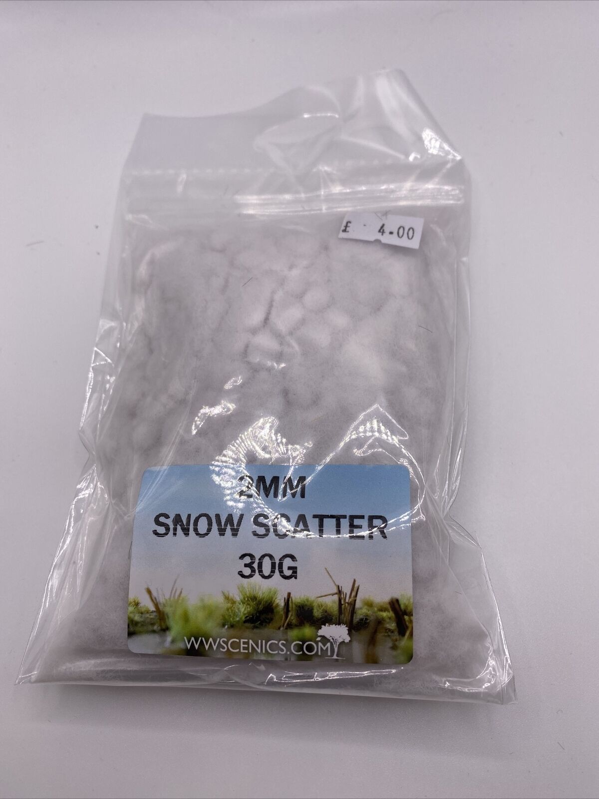 WAR WORLD SCENICS 2mm Snow Static Grass 30g SG2SW30