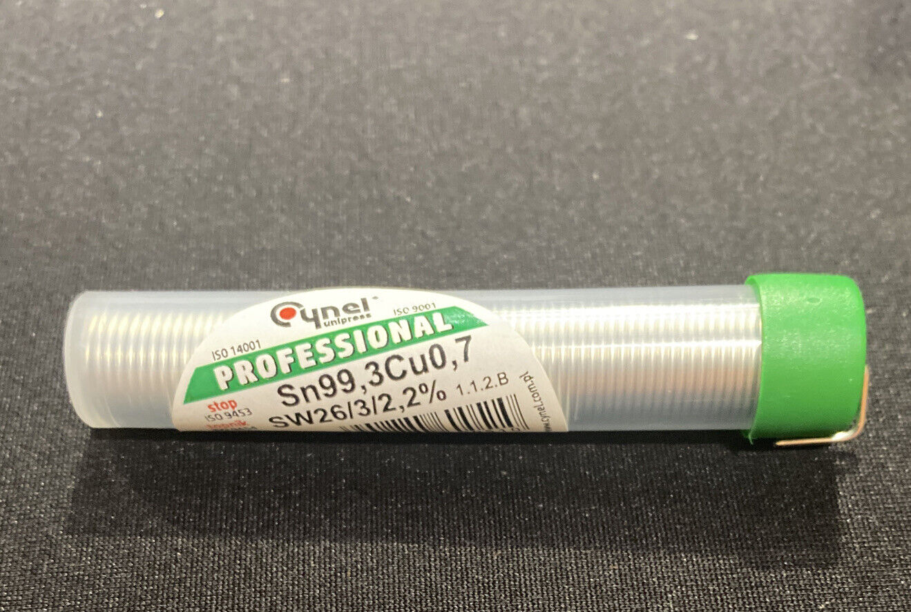 Cynel Professional LEAD FREE Cored Solder Iron Wire 14g Tube