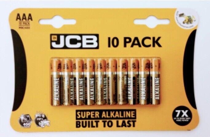 JCB AAA Alkaline Battery Pack Of 10