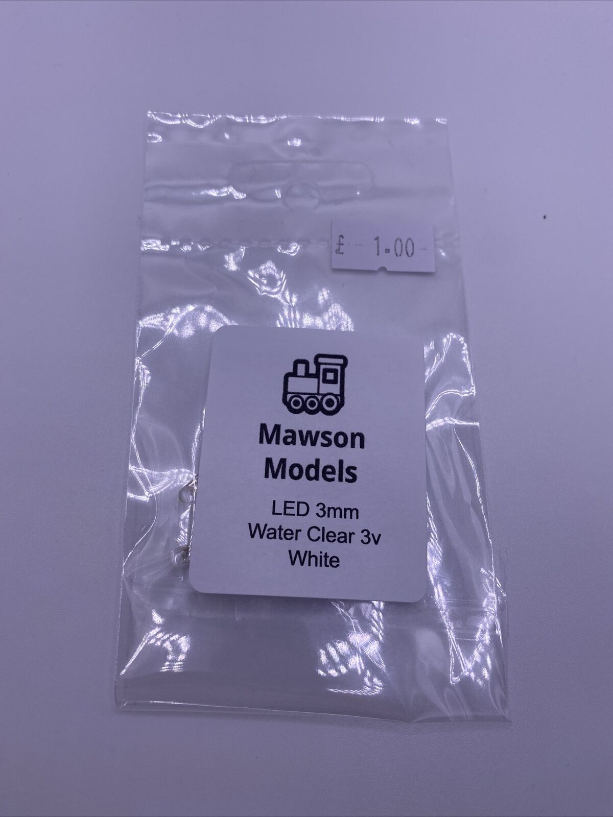 LED 3mm Water Clear 3v White (5 pack)