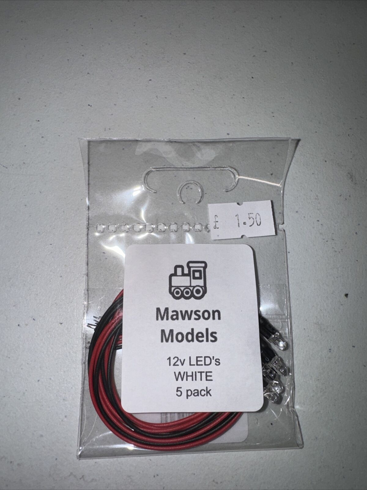 MAWSON MODELS White 12V LED's 3mm (5 Pack) 3LED