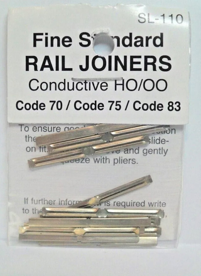 PECO SL-110 Fine Standard Rail Joiners Conductive for HO/OO Suitable For Code 70/75/83