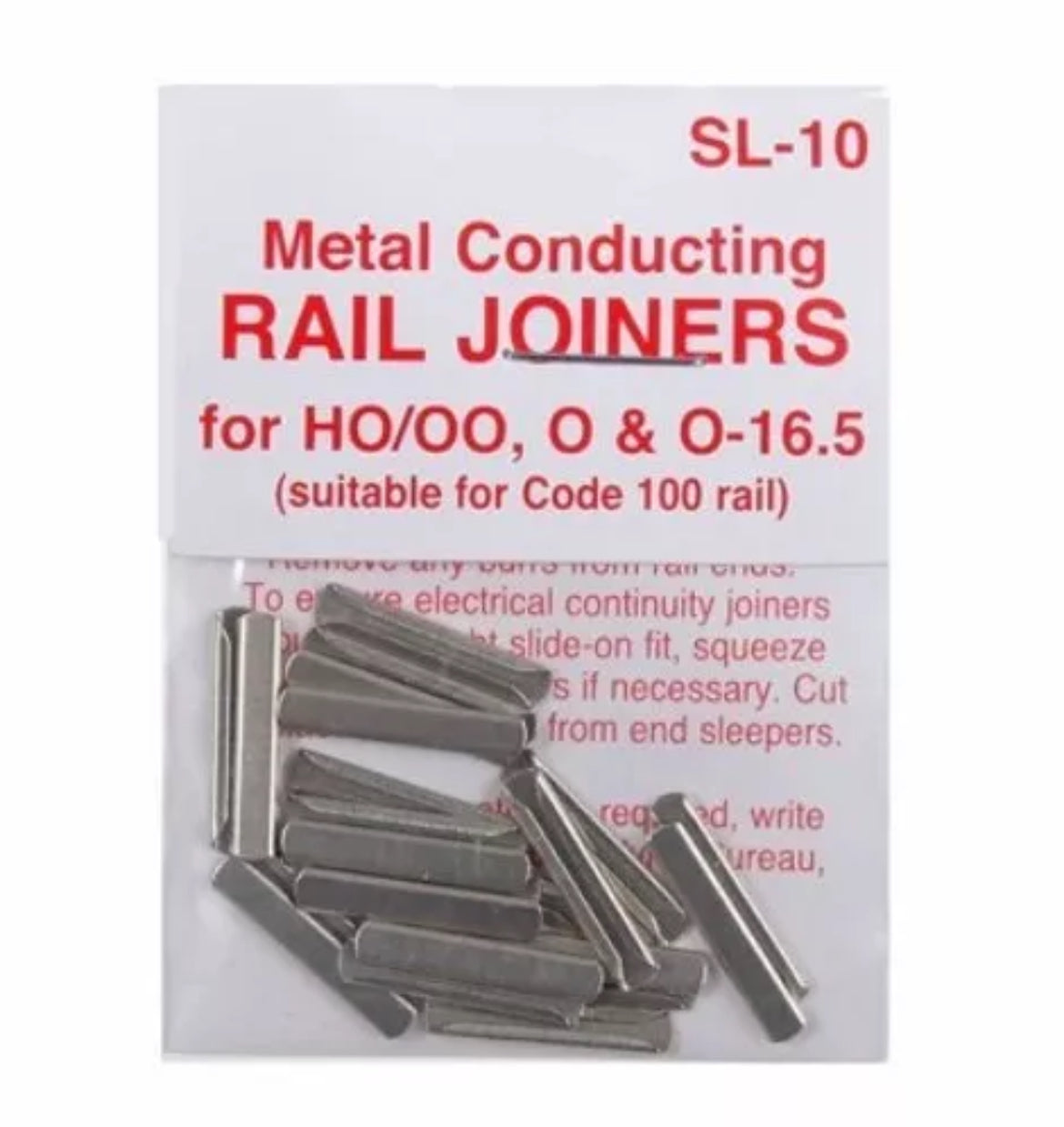 PECO SL-10 SL10 Standard Rail Joiners Conductive for HO/OO Suitable For Code 100