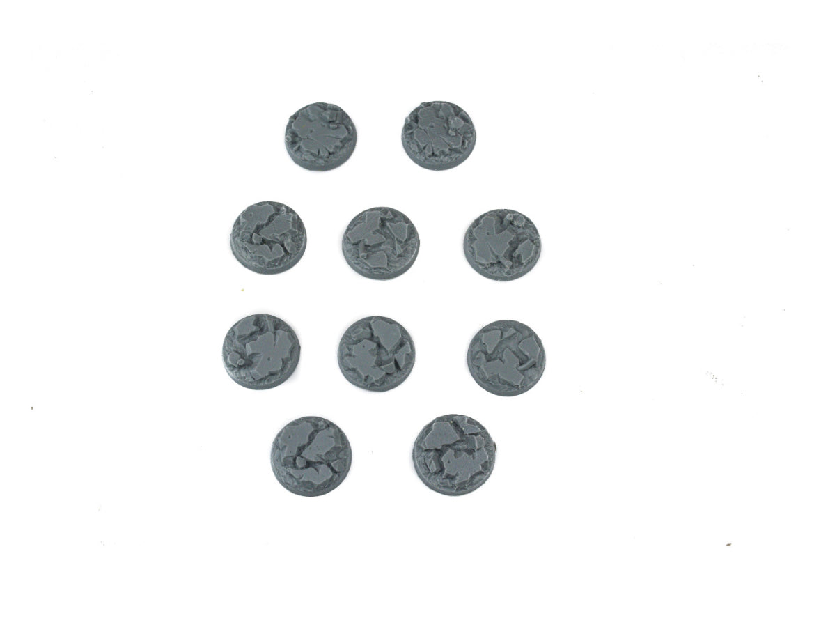 War World Gaming 25mm War Torn Rubble Round Bases Pack of 10