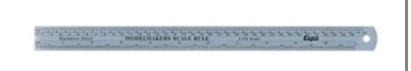 Expo Stainless Steel Model makers 1:35 Scale Ruler – Mawson Models