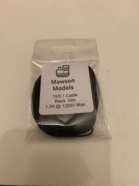 16/0.1 Cable/Wire Black 10m