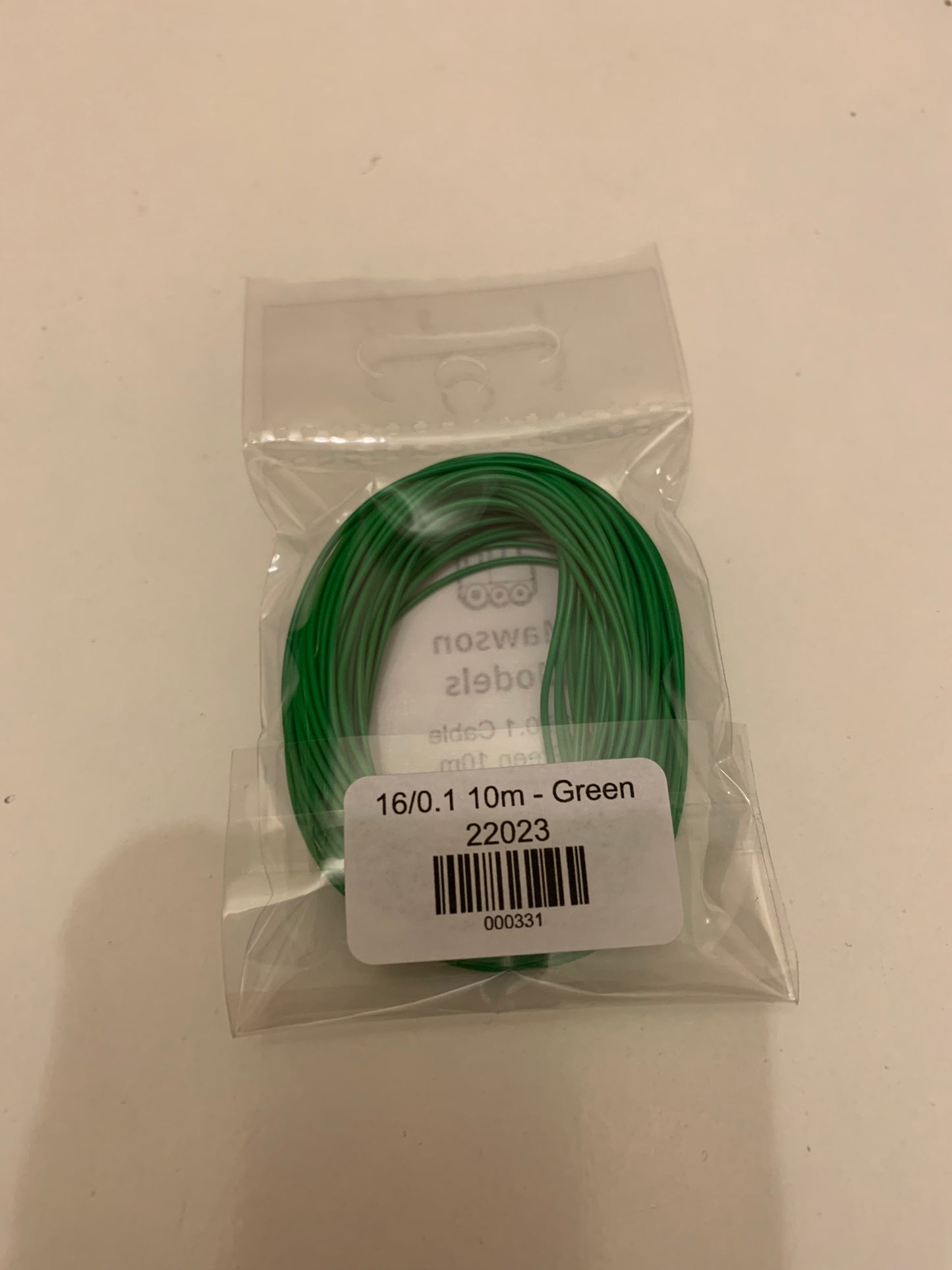 16/0.1 Cable/Wire Green 10m