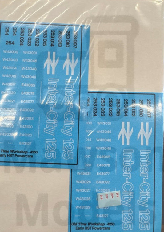OTW 4250 Inter-City 125 powercars water transfer decals