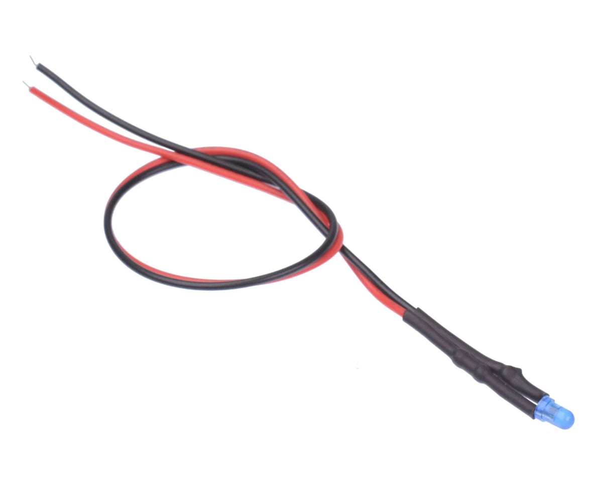 MAWSON MODELS 12V Diffused Blue LED's 3mm (5 Pack) 3LED