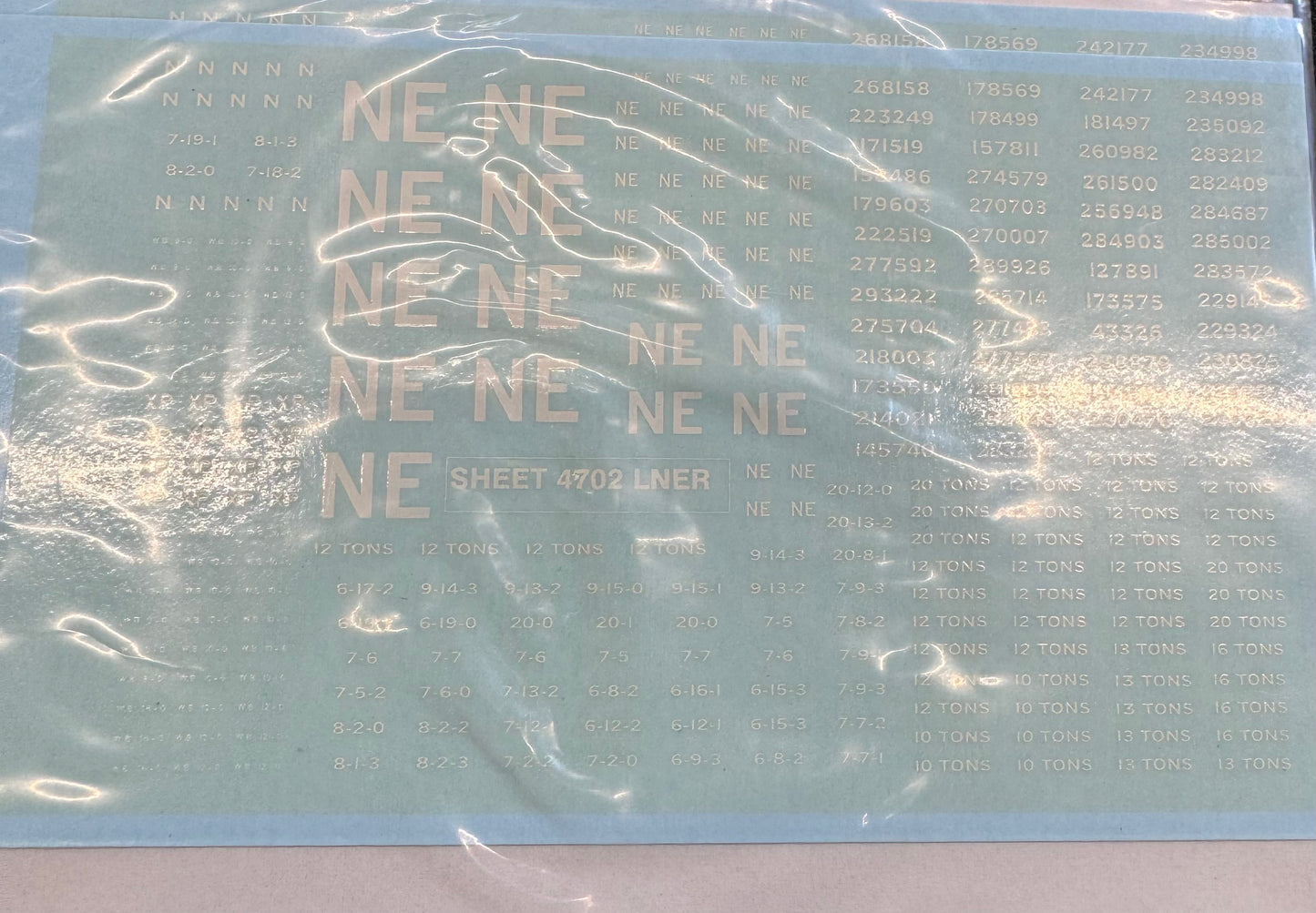 OTW 4702 LNE wagon lettering water transfer decals.