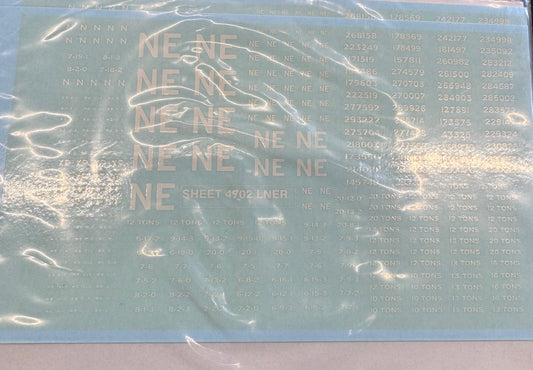 OTW 4702 LNE wagon lettering water transfer decals.