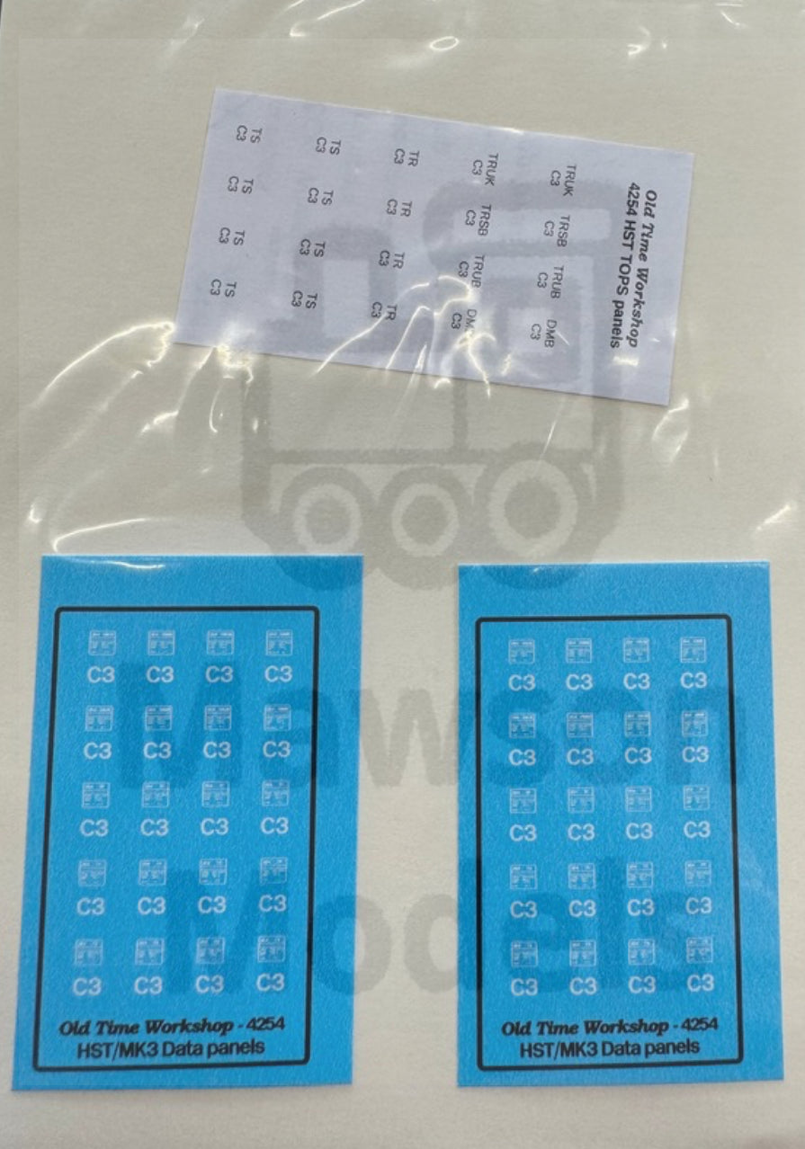 OTW 4254 HST TOPS data panel water transfer decals – Mawson Models