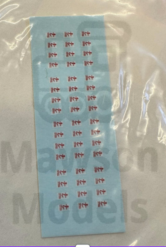 OTW 4051 Eletrification warning panels water transfer decals.