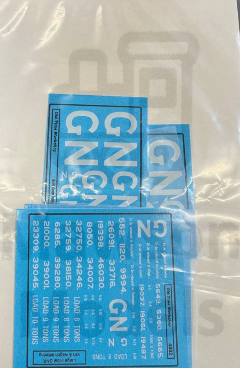 OTW 4802 GNR Freight Lettering water transfer decals.