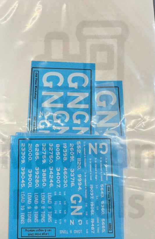 OTW 4802 GNR Freight Lettering water transfer decals.