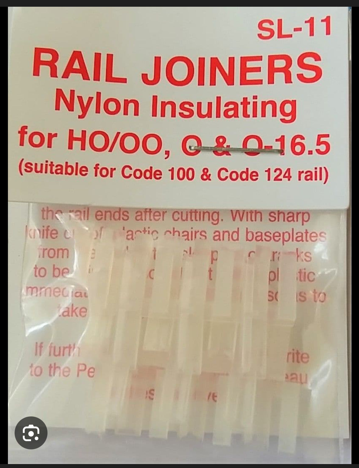 Peco SL-11 Insulating Rail Joiners HO/OO, OO-16.5