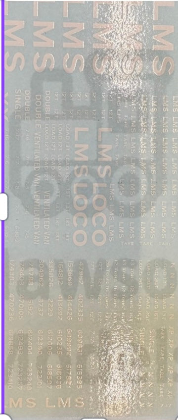 OTW 4701 LMS Wagon Lettering water transfer decals