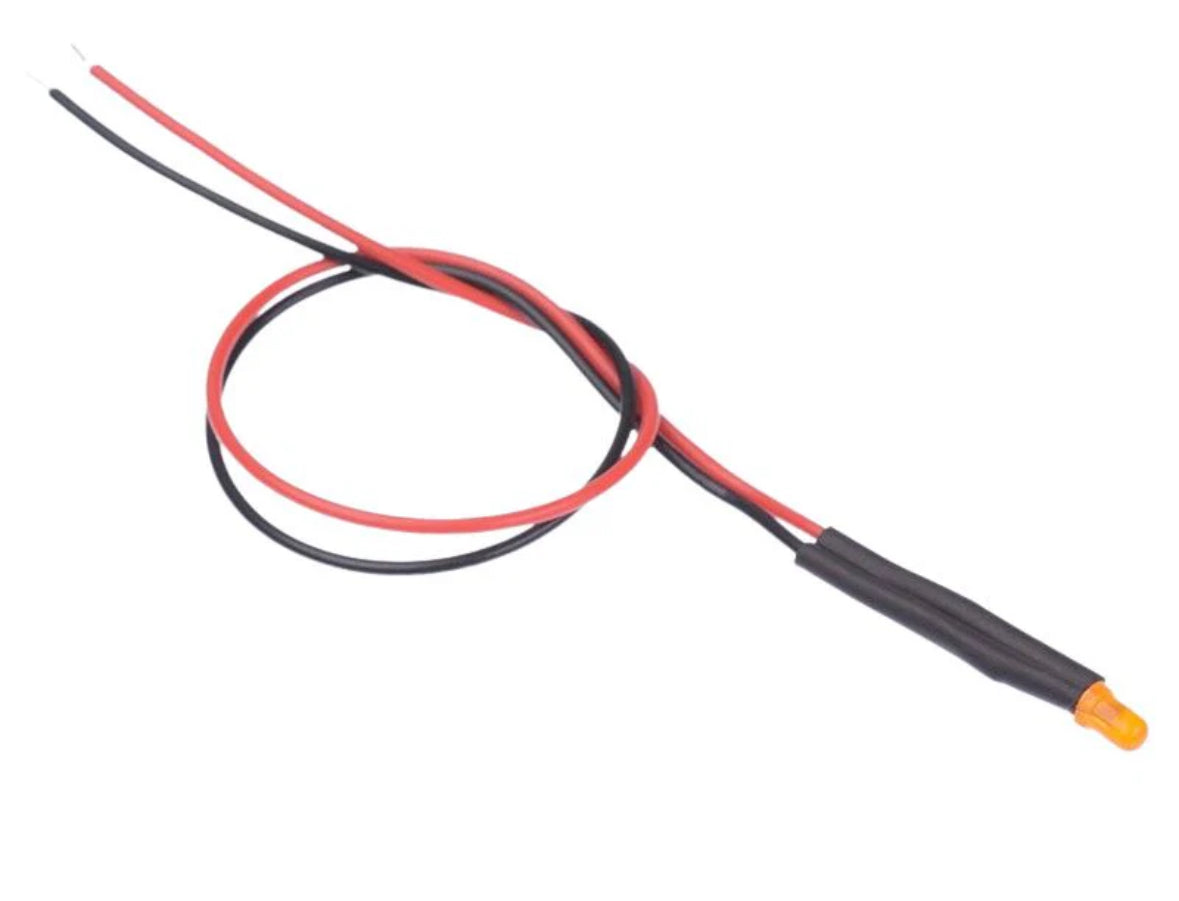 MAWSON MODELS 12V Diffused Orange LED's 3mm (5 Pack) 3LED