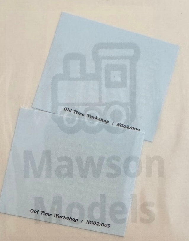 OTW NG02/009. 009 gauge Festinog 3T slate wagon water transfer decals.